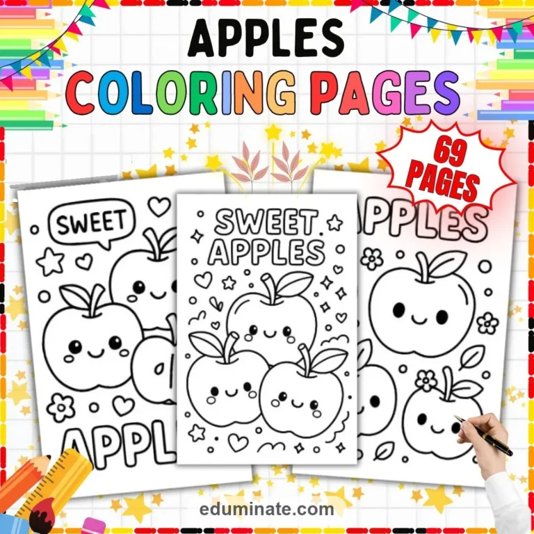 Apple Coloring Pages Bundle: 514 Easy Printable Pages