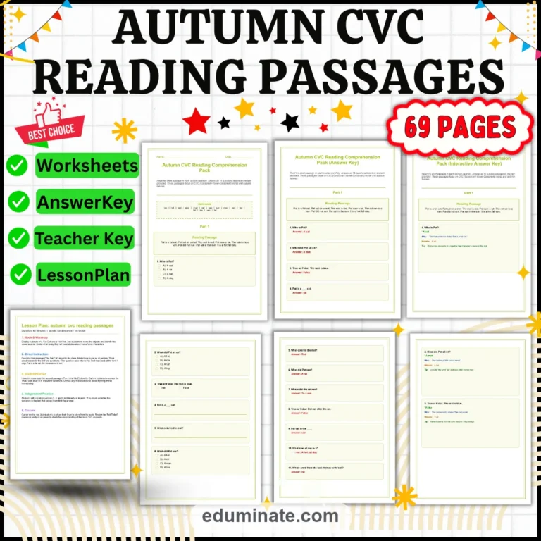 1st Grade Worksheets Bundle | Reading, Phonics, Math and Grammar Packs cover 6