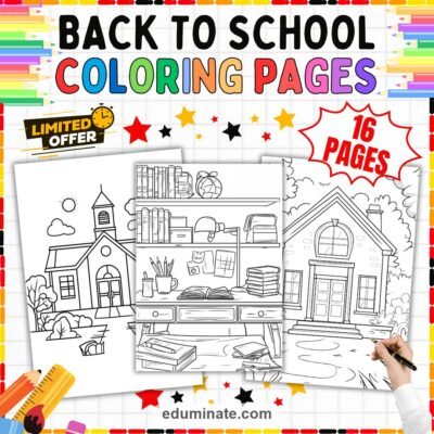 Back to School Coloring Sheets | Classroom Desk Pages | Study Art Activity — resource cover