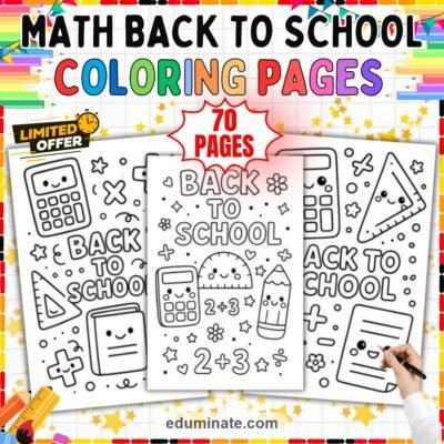 Back to School Math Coloring Sheets | Number Sheets | Elementary Math Book — resource cover