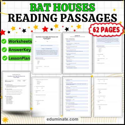 Bats Reading Comprehension - Bat Houses and Conservation Reading Passages — resource cover