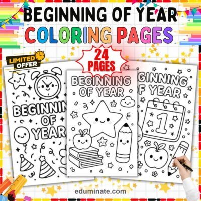 24 Beginning of the Year Coloring Pages Back to School Sheets for Primary Grades — resource cover