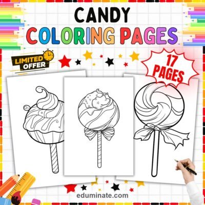Lollipop Coloring Pages | Cute Sweet Candy Pop Art Activity Sheets for Kids — resource cover