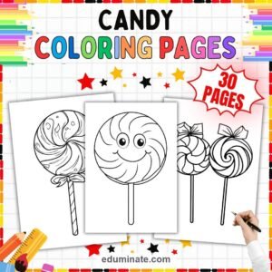 Candy Coloring Pages Bundle | Lollipops, Sweets and Kawaii Treats page 6