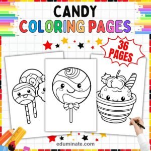 Candy Coloring Pages Bundle | Lollipops, Sweets and Kawaii Treats page 4