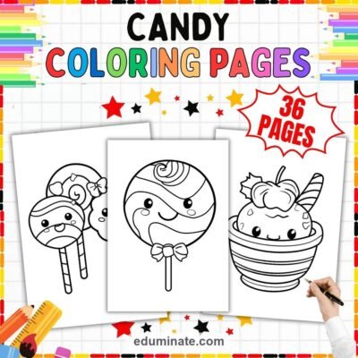36 Printable Candy Coloring Pages Sweet Treats Activity Sheets for Children — resource cover
