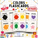 Printable Colors Flashcards | Color Word Cards for Preschool | 67 Card Pages cover
