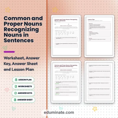 Common and Proper Nouns Worksheets | Grammar Practice for Grade 3 Sentence Work — resource cover