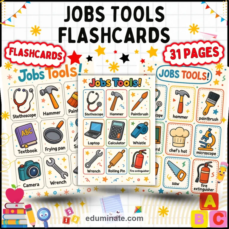 Vocabulary Flashcards Bundle | Tools, Community Helpers, Vehicles and Classroom Words cover 1