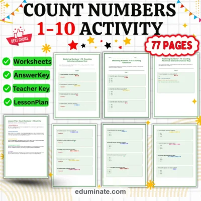 Counting Numbers 1-10 | Early Math Activities Set | 77 Pages Resource Packet — resource cover