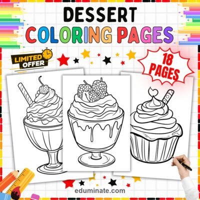 Sweet Bakery Coloring Sheets Cupcake and Sundae Printables 18 Dessert Pages — resource cover