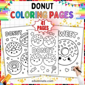 Donut Coloring Sheets Bundle | Sweet Treats and Bakery Sheets page 2