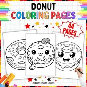 Donut Coloring Sheets Bundle | Sweet Treats and Bakery Sheets page 5
