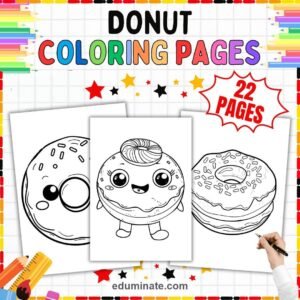 Donut Coloring Sheets Bundle | Sweet Treats and Bakery Sheets page 4