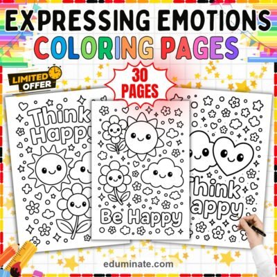 Emotions Coloring Pages | Happy Feelings and SEL Art Activity Sheets for Kids — resource cover