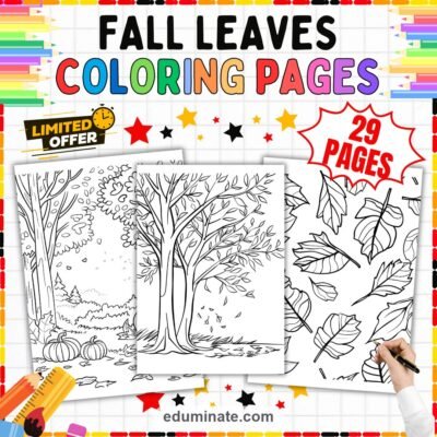 Fall Leaves Coloring Pages Autumn Pumpkin Activity Sheets for Kindergarten — resource cover