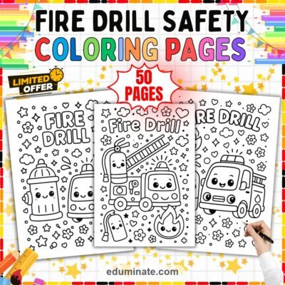Fire Truck Coloring Pages School Fire Drill Activity Sheets for Kindergarten — resource cover