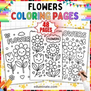 Floral Coloring Pages Bundle | Garden Blooms and Botanical Sheets page 8