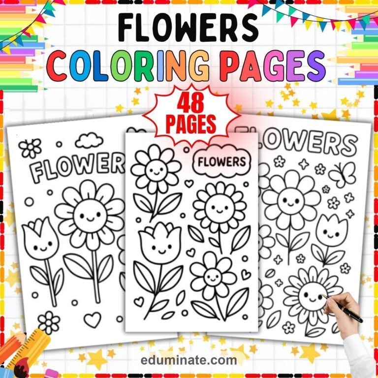 Floral Coloring Pages Bundle | Garden Blooms and Botanical Sheets cover 8