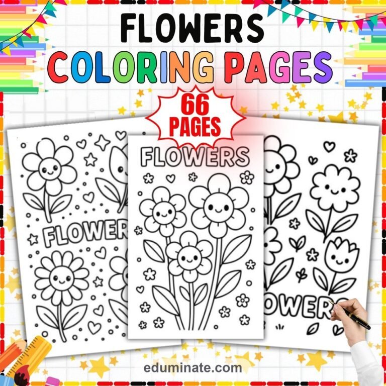 Floral Coloring Pages Bundle | Garden Blooms and Botanical Sheets cover 5