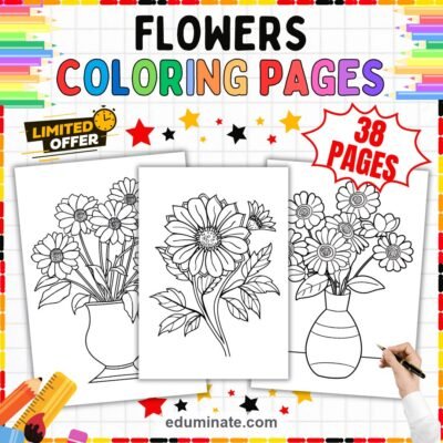 Flower Coloring Book Pages Botanical Garden Activity Sheets for Classroom Art — resource cover