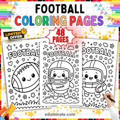 Football Coloring Pages American Football Game Activity Sheets for Kids Fun — resource cover