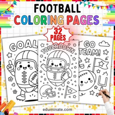 Football Game Coloring Pages Printable Sports Activity Sheets for Kids Fun — resource cover