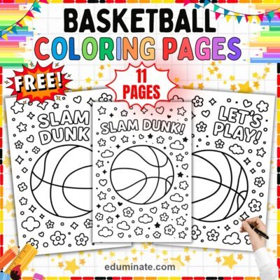 Free Basketball Coloring Pages Printable Sports Sheets for Kids and Students — resource cover