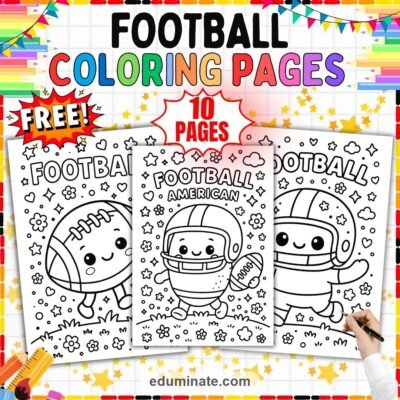 Free Coloring Pages Football Activity Sheets Printable Sports Pack for Kids — resource cover
