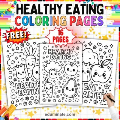 Free Healthy Eating Coloring Pages Nutrition Food 16 Printable Activities — resource cover