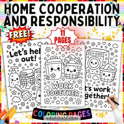 Free Chores Coloring Pages Home Cooperation Activity Sheets Pack for Kids — resource cover