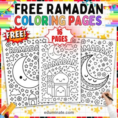 Free Ramadan Coloring Pages Crescent Moon and Lantern Activity Pack for Kids — resource cover