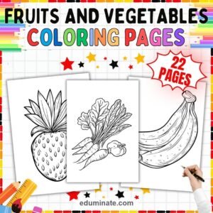 Healthy Eating Coloring Pages Bundle | Fruits, Vegetables, Nutrition and Water page 4