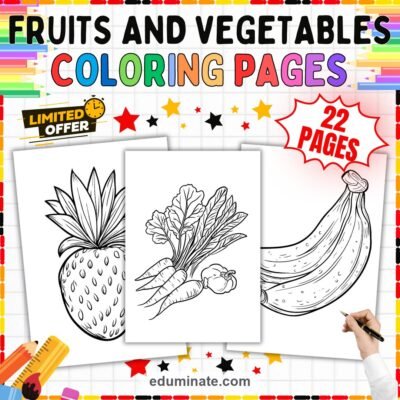 Fruit and Veggie Coloring Pages Healthy Food 22 Quick Printable Activities — resource cover