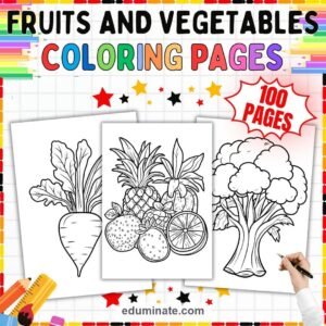 Healthy Eating Coloring Pages Bundle | Fruits, Vegetables, Nutrition and Water page 3