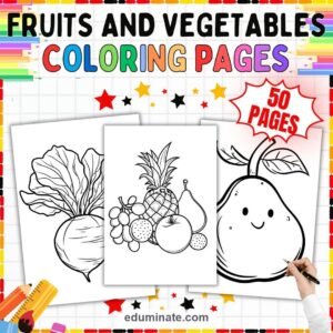 Healthy Eating Coloring Pages Bundle | Fruits, Vegetables, Nutrition and Water page 2