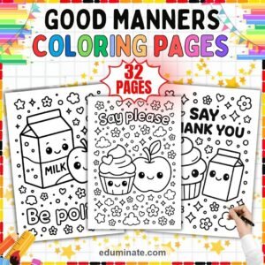 Islamic Coloring Pages Bundle | Ramadan, Kindness and Good Manners Sheets page 3