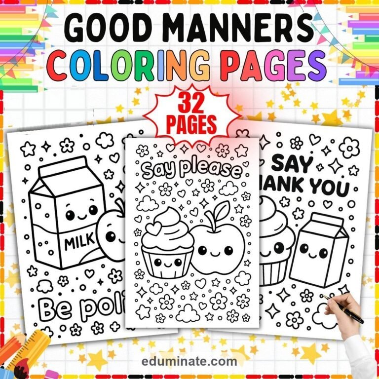 Islamic Coloring Pages Bundle | Ramadan, Kindness and Good Manners Sheets cover 3