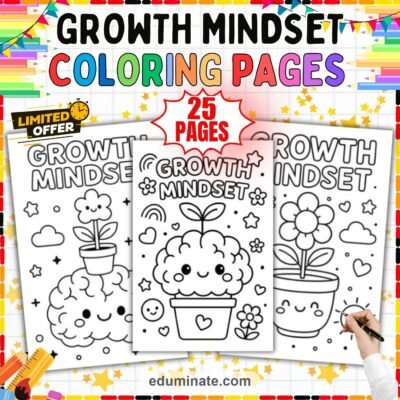 Printable Growth Mindset Coloring Pages Positive Affirmation Sheets for Kids — resource cover