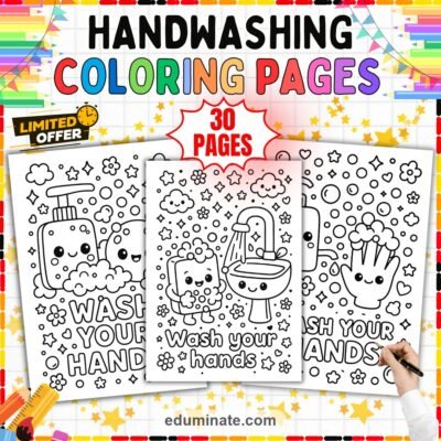 Preschool Hand Washing Coloring Pages Hygiene Activity Sheets Health for Kids — resource cover