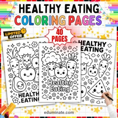 Healthy Eating Coloring Pages Nutrition Food Groups 40 Printable Activities — resource cover