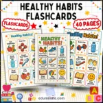 Healthy Habits Flashcards | Printable Healthy Habits Cards | 37 Card Pages cover