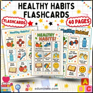 Food Flashcards Bundle | Fruits, Vegetables, Kitchen Words and Healthy Habits page 3