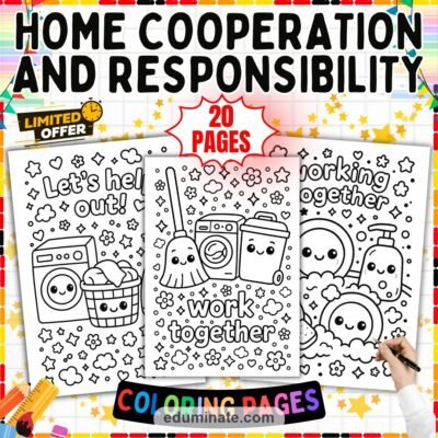 Helping Others Coloring Pages Home Cooperation Life Skills Sheets for Kids — resource cover