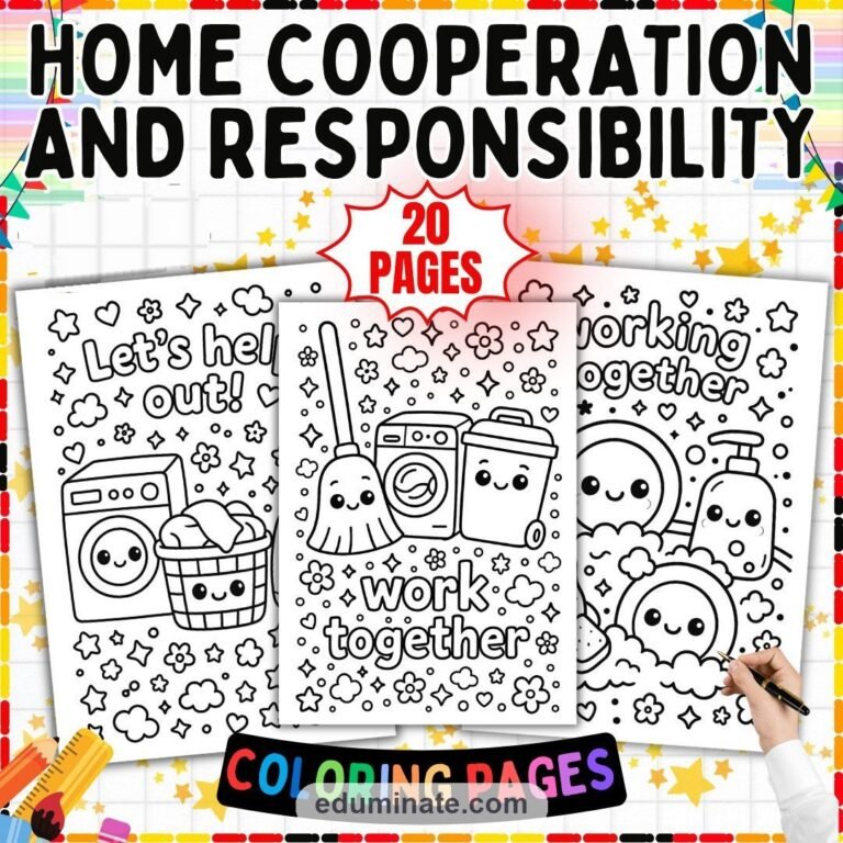 Islamic Coloring Pages Bundle | Ramadan, Kindness and Good Manners Sheets cover 4