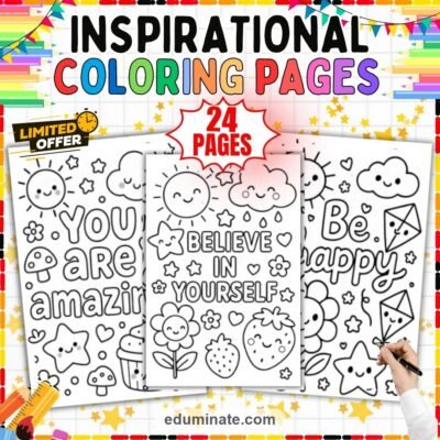 Inspirational Quotes Coloring Pages Motivational Activity Sheets for Kids — resource cover