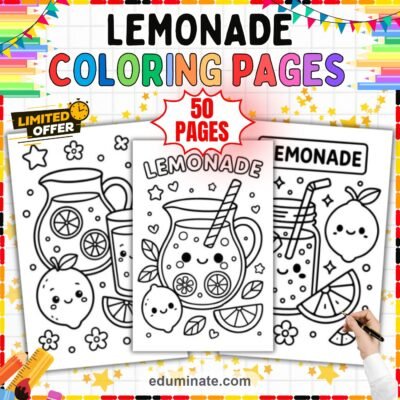 Lemonade Stand Coloring Pages Summer Pretend Play Activity Sheets for Kids — resource cover