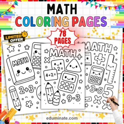 Math Worksheets Coloring Pages Numbers and Shapes Activity Sheets for Kids — resource cover