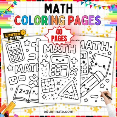 Math Coloring Pages Cute Elementary Activities 40 Printable Worksheets Sheets — resource cover