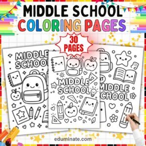 Middle School Coloring Pages Bundle | Tween Art and Math Doodle Sheets page 2